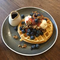 Fruit waffle  at Lucy's in Ardfern