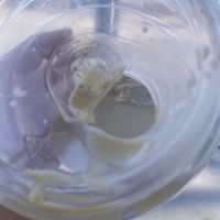 Can’t see it very well but coagulation at the bottom of the cup at Split Coffee Roasters in Split