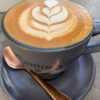 Almond milk flat white- amazing coffee!! at Chalet & Co in Sunrise Beach