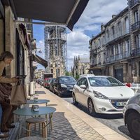 The view from my table at Michel MaBelle in Bordeaux