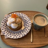 Afternoon coffee and lemon tarte  at Michel MaBelle in Bordeaux