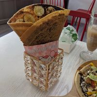 Vegan crepes with both sweet and savory options. at The Vegan Plate in Tainan