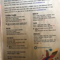 Vegan menu at Culturas Hidalgo y Oaxaca Restaurant in Salinas