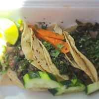 Vegan tacos with mushrooms at Culturas Hidalgo y Oaxaca Restaurant in Salinas
