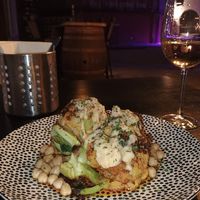 Coliflor horneado con queso vegano at El Tapeo in Puerto Penasco