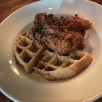 Chicken and waffles  at Cloak & Dagger in Cleveland