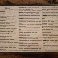 Pizza menu.  at La Leyenda de L'Antico Forno in Puerto Viejo De Talamanca