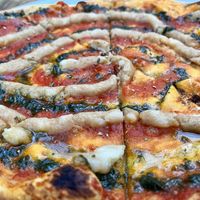 margarita pizza with vegan cheese spread   at La Leyenda de L'Antico Forno in Puerto Viejo De Talamanca