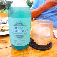blue spirulina and pipa kombucha at La Leyenda de L'Antico Forno in Puerto Viejo De Talamanca