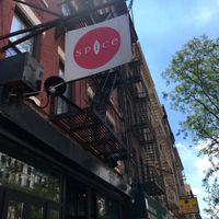 Sign in front at Spice in New York City