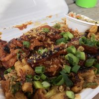 Mac and curls at Planted PDX in Portland