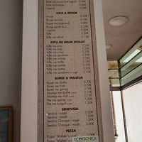 Menu at Mallaki Bakery in Peja