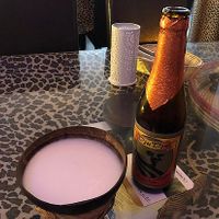 beer in coconut bowl at Kilimanjaro in Frankfurt