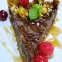 Vegan peanut butter tart at Just Vegan - Marina Walk Pearl in Dubai