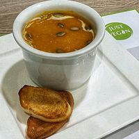 Pumpkin & rosemary soup at Just Vegan - Marina Walk Pearl in Dubai