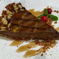 Amazing peanut butter and chocolate mousse cake at Just Vegan - Marina Walk Pearl in Dubai