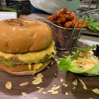 The classic burger was my favorite when I went there. The cheese and the caramelized onions are a good combination for it.  at Just Vegan - Marina Walk Pearl in Dubai