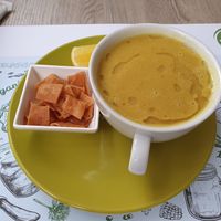 Lentils soup at Just Vegan - Marina Walk Pearl in Dubai