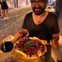 Delicious vegan pizza! at Kirmizi Ardic Kusu in Alacati