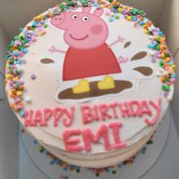 Delicious custom vegan strawberry Peppa cake!♡🎂 at Corina Bakery in Tacoma