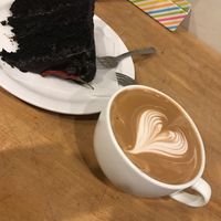 The vegan Aztec chocolate cake and vegan mocha  at Corina Bakery in Tacoma