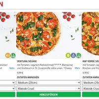 Current vegan Pizzas offered by Dominos Ostend (10.2020) at Domino's Pizza in Frankfurt