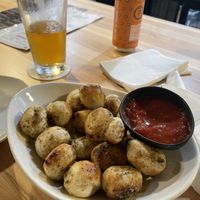 Vegan garlic Knots   at Corvo Bianco Wood Fired Cookery in Dunedin