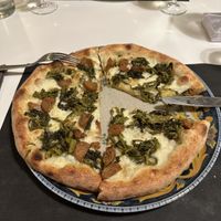 Pizza with vegan salsiccia  at MiBiò bistrot in Milan