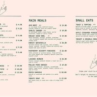 Menu at Plant Vibes Cafe in Bowen Hills