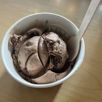 Chocolate ice cream   at George's Beach Club in Raglan