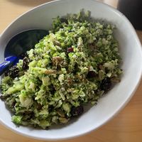 Broccoli salad with no feta   at George's Beach Club in Raglan