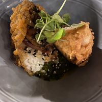 Sushi rice tempura seaweed timbale  at SER Restaurante in Nosara