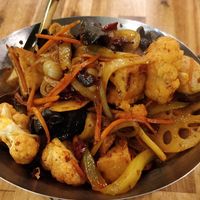 Spicy dry hot pot at Green Sprouts Vegetarian in Neutral Bay