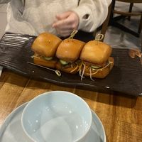 Crispy pork belly buns  at Green Sprouts Vegetarian in Neutral Bay