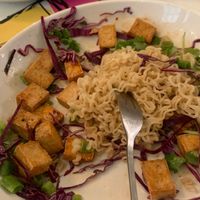 vegan ramen (after i destroyed the pretty plating)  at Cafe Koa & Market in Southport