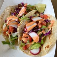 Closer image of the Volcano Tempeh Tacos at Muñecas Downtown Taco Garden in Gainesville