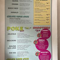 Menu  at Kiki's Fresh Bowls in Evergreen