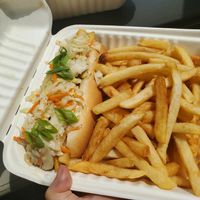 3 Rivers Dog & fries at Frankly Plant Based Kitchen in Toledo
