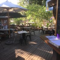 Open air seating  at Chai Cafe in Windsor