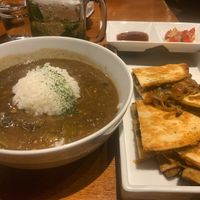 Gumbo and quesadilla  at Soul Food House in Tokyo