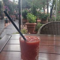 Berry smootie at Pelican Kipos in Santorini
