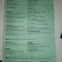 Specialty menu, flip side at The Table in Deland