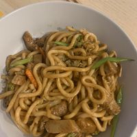 Udon con verdura y seitan organico at Golden Hana in Valencia