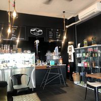 Inside the cafe, lots of natural items such as salts and soaps for sale also at Cafe Stamp in Campbelltown