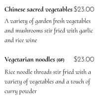 Veggie dishes can all be made vegan at Malayan Orchid in Bendigo