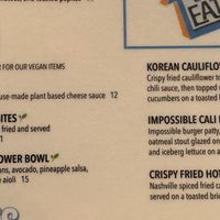 Updated vegan menu as of April 2024  at Lucky Luke Brewpub in Lancaster