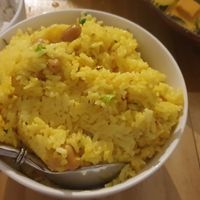 Vegan yellow festival rice at Bunja Thai in Bendigo