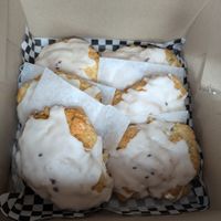Peach-lavender scones! at Bunny's Nook Kitchen in Victoria