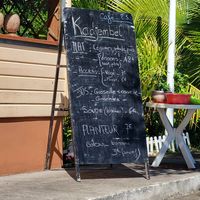 Carte du jour (she says it changes daily) at Kadjembel Village in Les Trois-ilets