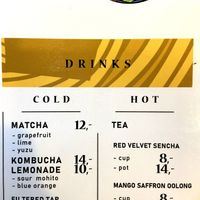 Drinks menu, July 2021 at Vegan AF Ramen in Krakow